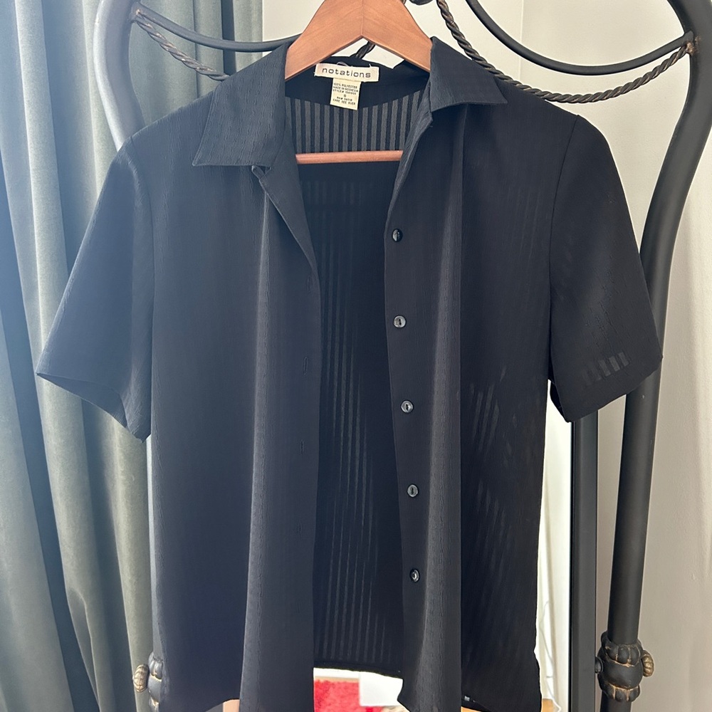 Vintage Sheer Black Blouse